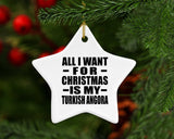 All I Want For Christmas Is My Turkish Angora - Star Ornament
