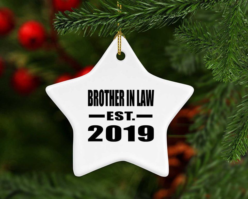 Brother In Law Established EST. 2019 - Star Ornament