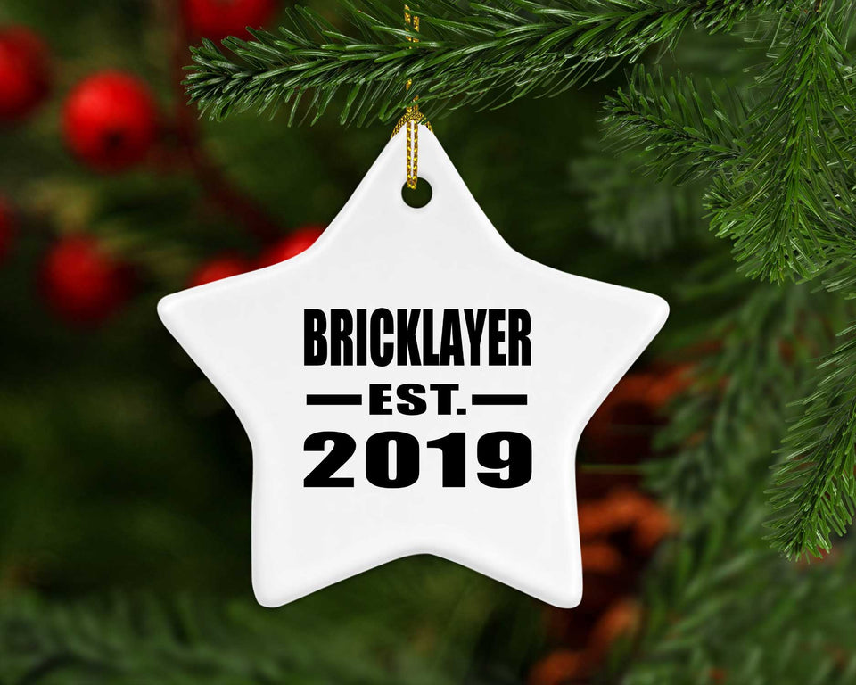 Bricklayer Established EST. 2019 - Star Ornament