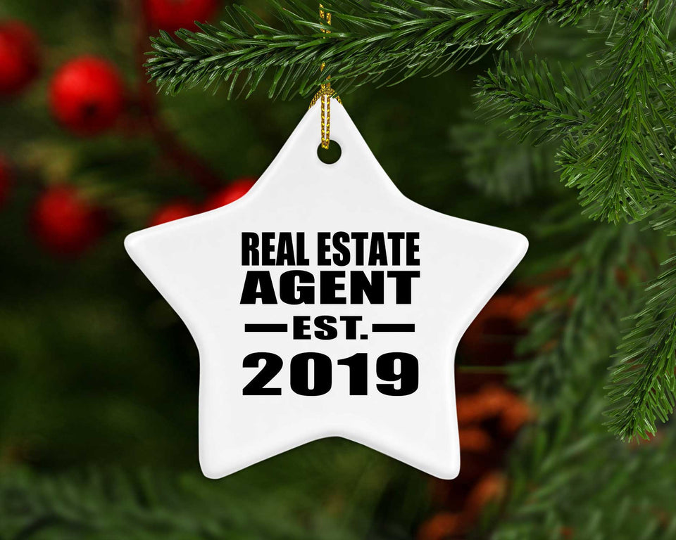 Real Estate Agent Established EST. 2019 - Star Ornament