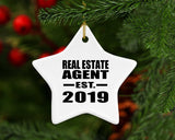 Real Estate Agent Established EST. 2019 - Star Ornament