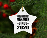 Social Community Manager Since 2020 - Star Ornament
