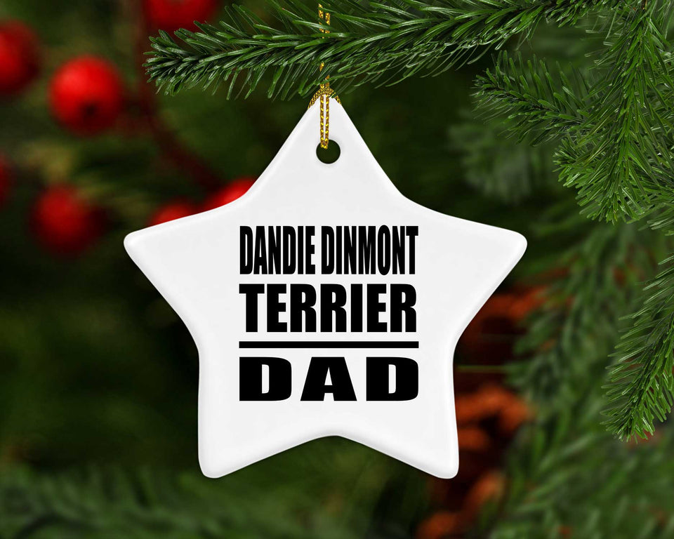 Dandie Dinmont Terrier Dad - Star Ornament