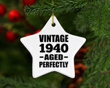 84th Birthday Vintage 1940 Aged Perfectly - Star Ornament