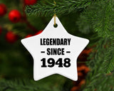 76th Birthday Legendary Since 1948 - Star Ornament