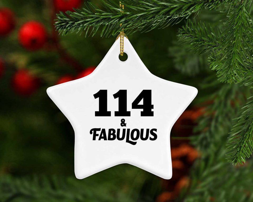 114th Birthday 114 & Fabulous - Star Ornament