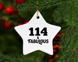 114th Birthday 114 & Fabulous - Star Ornament