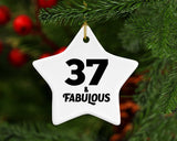 37th Birthday 37 & Fabulous - Star Ornament