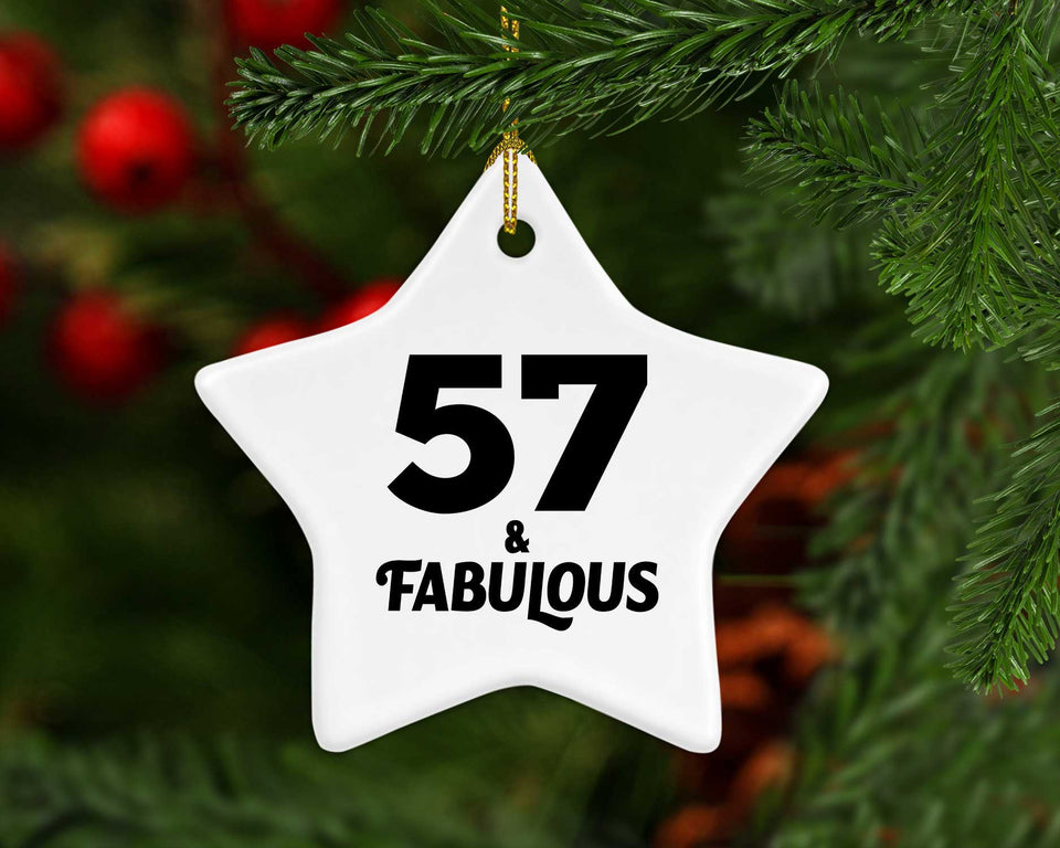57th Birthday 57 & Fabulous - Star Ornament
