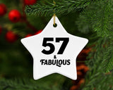 57th Birthday 57 & Fabulous - Star Ornament