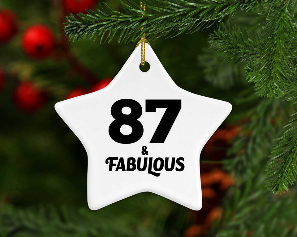 87th Birthday 87 & Fabulous - Star Ornament