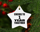 1st Anniversary Cheers To 1 Year Together - Star Ornament