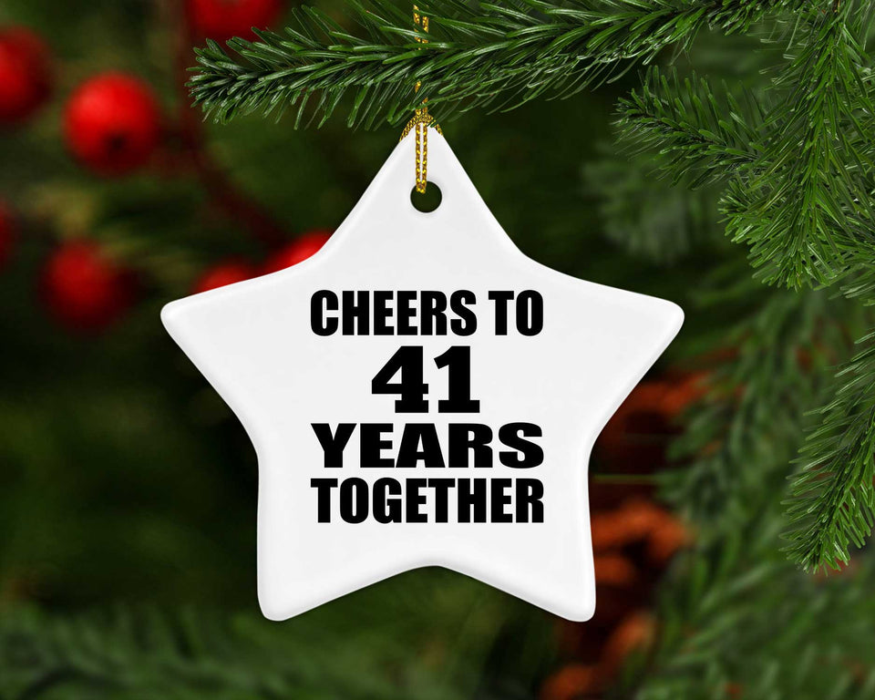 41st Anniversary Cheers To 41 Years Together - Star Ornament