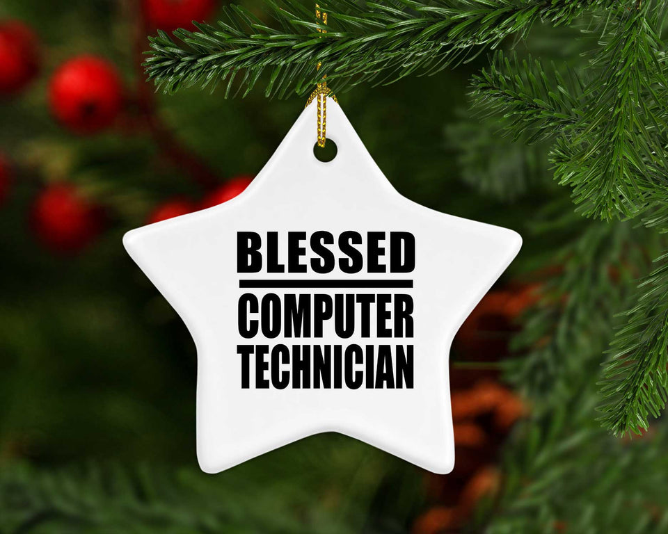 Blessed Computer Technician - Star Ornament