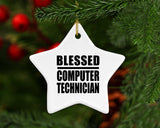 Blessed Computer Technician - Star Ornament
