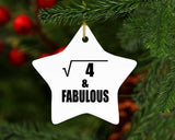 2nd Birthday Square Root of 4 & Fabulous - Star Ornament