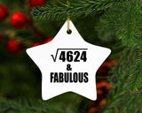 68th Birthday Square Root of 4624 & Fabulous - Star Ornament