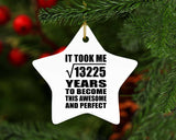 115th Birthday Took Square Root of 13225 Years To Awesome - Star Ornament