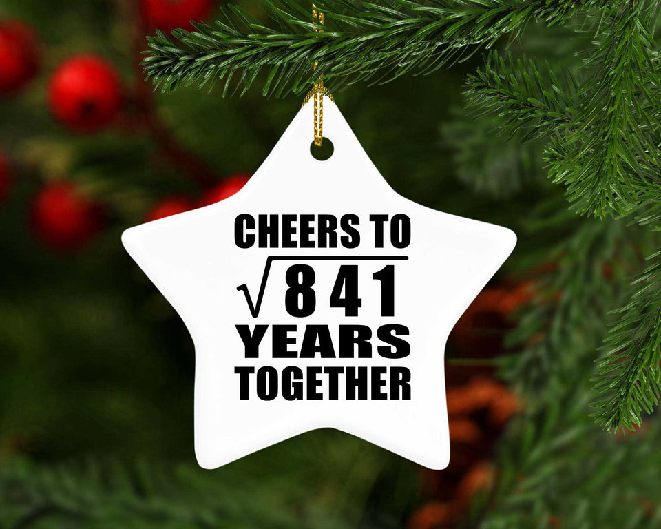 29th Anniversary Cheers To Square Root of 841 Years Together - Star Ornament