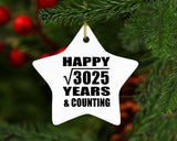 Happy 55th Anniversary Square Root of 3025 Years & Counting - Star Ornament