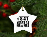 29th Anniversary Square Root of 841 Years As Mr & Mrs - Star Ornament