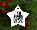 7th Anniversary Square Root of 49 Years Lifetime To Go - Star Ornament