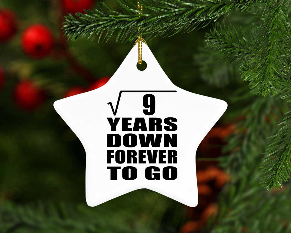 3rd Anniversary Square Root of 9 Years Down Forever To Go - Star Ornament