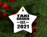 Taxi Driver Established EST. 2021 - Star Ornament