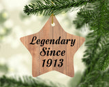 111th Birthday Legendary Since 1913 - Star Ornament C