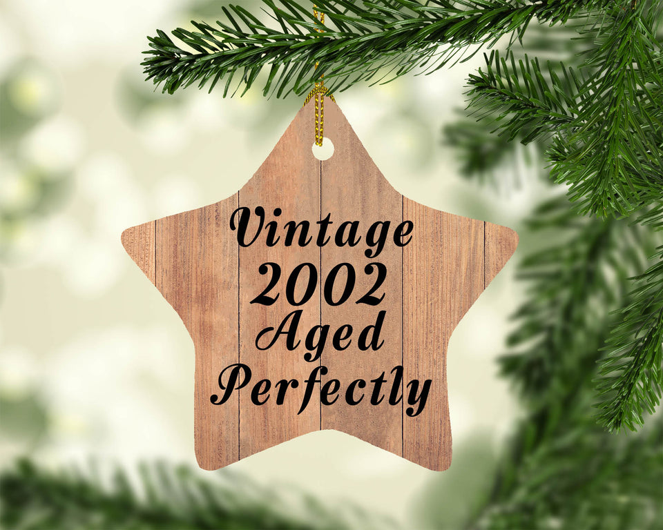 22nd Birthday Vintage 2002 Aged Perfectly - Star Ornament C