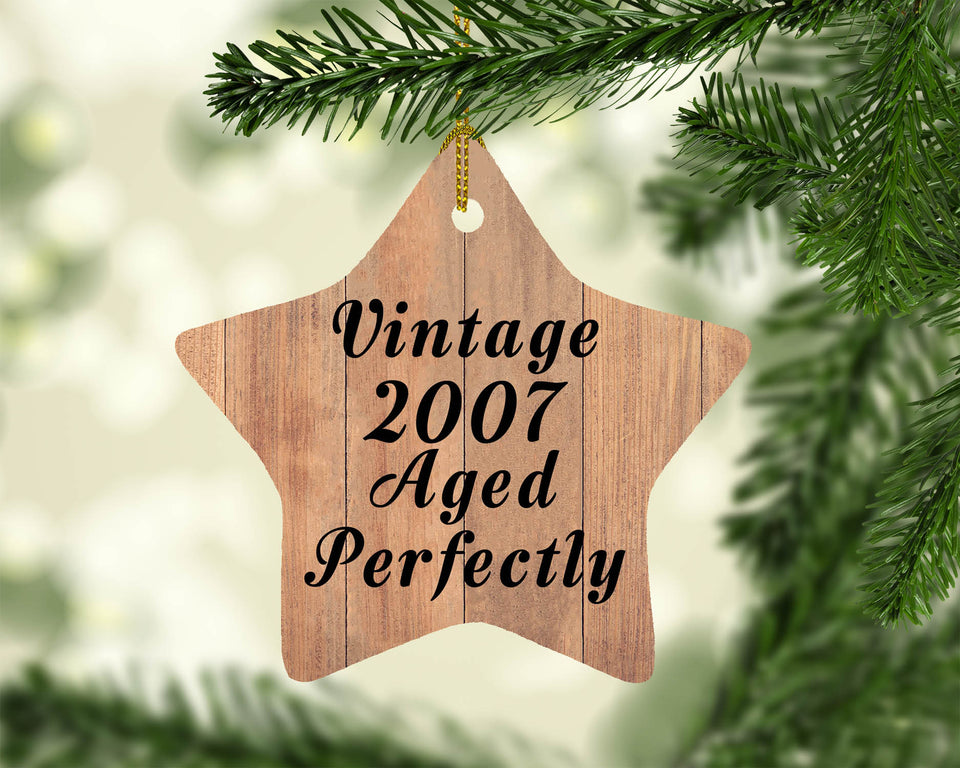 17th Birthday Vintage 2007 Aged Perfectly - Star Ornament C