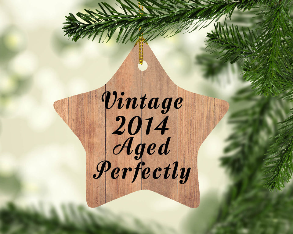 10th Birthday Vintage 2014 Aged Perfectly - Star Ornament C