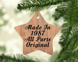 37th Birthday Made In 1987 All Parts Original - Star Ornament C
