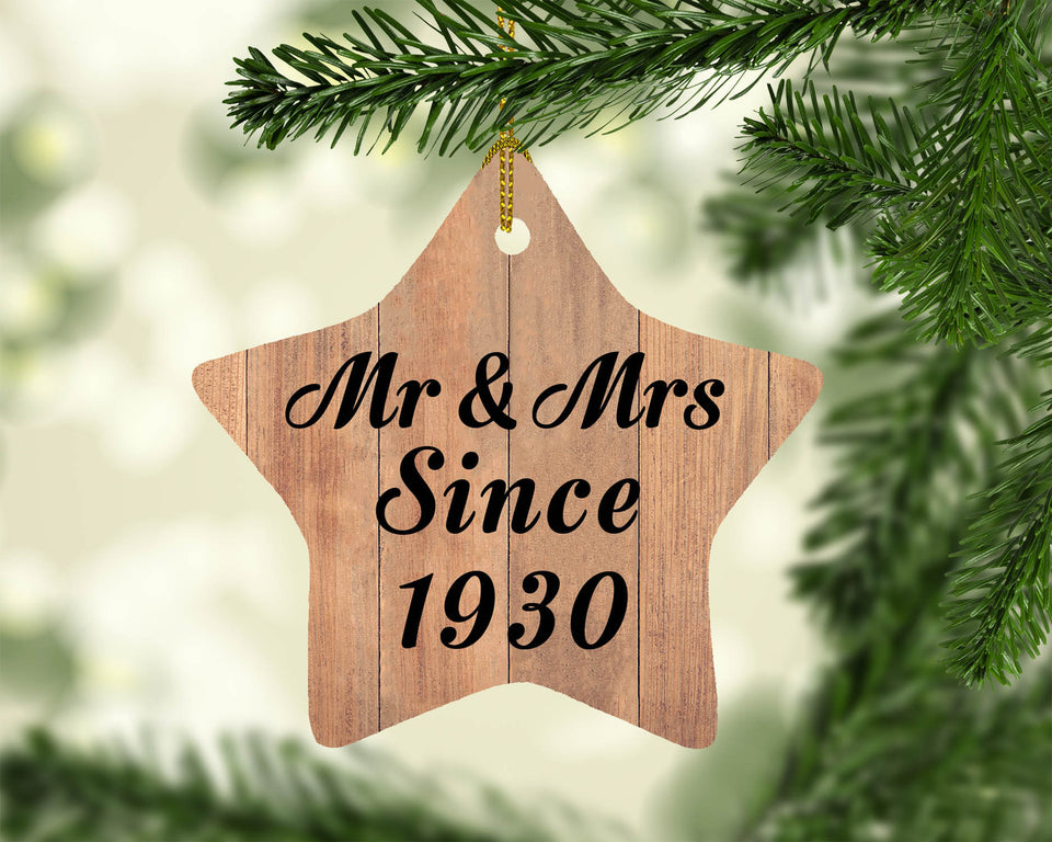 94th Anniversary Mr & Mrs Since 1930 - Star Ornament C
