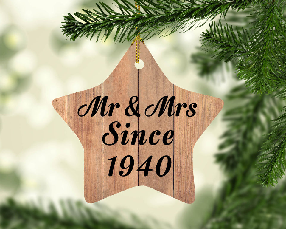 84th Anniversary Mr & Mrs Since 1940 - Star Ornament C