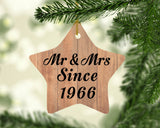 58th Anniversary Mr & Mrs Since 1966 - Star Ornament C