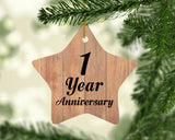 1st Anniversary 1 Year Anniversary - Star Ornament C