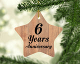6th Anniversary 6 Years Anniversary - Star Ornament C