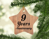 9th Anniversary 9 Years Anniversary - Star Ornament C