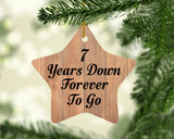 7th Anniversary 7 Years Down Forever To Go - Star Ornament C