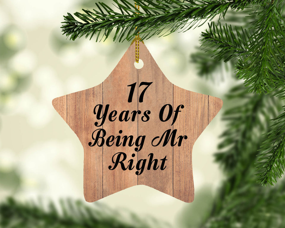 17th Anniversary 17 Years Of Being Mr Right - Star Ornament C