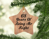 68th Anniversary 68 Years Of Being Mr Right - Star Ornament C