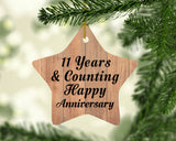 11th Anniversary 11 Years & Counting Happy Anniversary - Star Ornament C