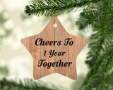 1st Anniversary Cheers To 1 Year Together - Star Ornament C