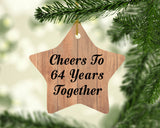 64th Anniversary Cheers To 64 Years Together - Star Ornament C