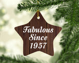 67th Birthday Fabulous Since 1957 - Star Ornament D