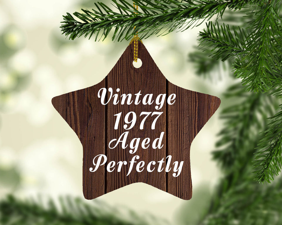 47th Birthday Vintage 1977 Aged Perfectly - Star Ornament D