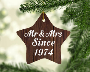 50th Anniversary Mr & Mrs Since 1974 - Star Ornament D