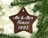 29th Anniversary Mr & Mrs Since 1995 - Star Ornament D