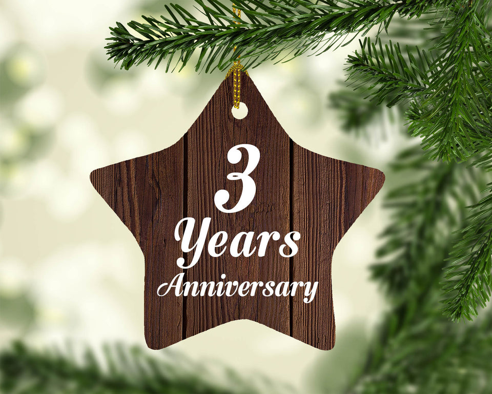3rd Anniversary 3 Years Anniversary - Star Ornament D